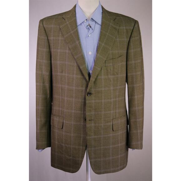Tai Pan Row Bespoke Custom Tailored Brown Black Check Wool Sportcoat Blazer 42R - Picture 2 of 9